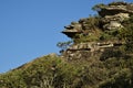 Stone hill with forest and blue sky in Brazil