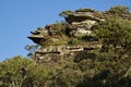 Stone hill with forest and blue sky in Brazil