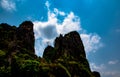 Stone hill and beautiful blue sky background, local landscape at Banmung, Neonmaprang, Pitsanulok, north of thailand.