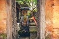 Stone Hindu Ganesha statue in sarong