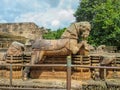 Stone horse of the Sun Temple in Konark, Odisha, India. Royalty Free Stock Photo