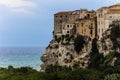 Stone house on a clipp in tropea calabria in front of the ocean Royalty Free Stock Photo