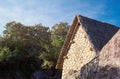 Stone house in lost city Machu Picchu Royalty Free Stock Photo