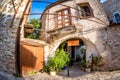 The stone house in the street of Kato Drys village. Larnaca District, Cyprus Royalty Free Stock Photo