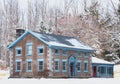 Stone house in winter Royalty Free Stock Photo