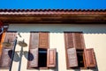 Stone house with wooden windows