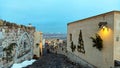 Stone houses and caves at Uchisar region in Cappadocia in Turkey Royalty Free Stock Photo