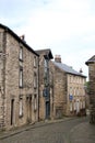 Stone houses cobbled street Castle Hill Lancaster