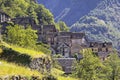 Stone houses, Rustico, Ticino Royalty Free Stock Photo