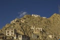 Astone houses of the Tibetans on the surface of a desert mountain