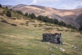 Stone Hut at Collet de les Barraques, Pyrenees Royalty Free Stock Photo