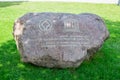 Stone with infromation about Castle of the Teutonic Order in Malbork, Poland. Malbork Castle is i Royalty Free Stock Photo