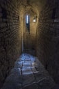Dark crypt with rectangular window Royalty Free Stock Photo