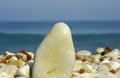 Stone on the island of Corfu beach