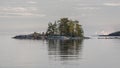 Stone island, skerries, in the northern Ladoga lake in Karelia in Russia Royalty Free Stock Photo