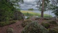 Stone island, skerries, in the northern Ladoga lake in Karelia in Russia Royalty Free Stock Photo