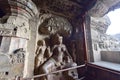 Stone Jain Sculptures at Ellora Caves Near Aurangabad