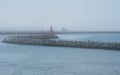 Stone jetty. Half Moon Bay, California, USA Royalty Free Stock Photo