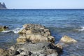 Stone Jetty at Hort Cove and Beach; Ibiza Royalty Free Stock Photo