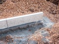 Stone kerb construction site image Royalty Free Stock Photo