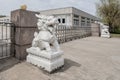 Stone Kylin Qilin statue in China. Mythical chinese chimerical creature like lion dragon with hooves