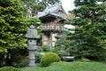 Stone Lantern by Japanese Garden Entrance Royalty Free Stock Photo