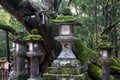 Stone lantern at shinto shrine Royalty Free Stock Photo