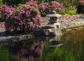 Stone lantern in a Japanese garden. Royalty Free Stock Photo