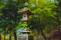 Stone Lantern at Japanese Shinto Shrine Royalty Free Stock Photo