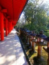 stone lanterns along the kasuga shrine, Nara, Japan Royalty Free Stock Photo