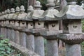 Stone lanterns decorate a garden (Japan)