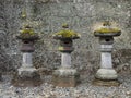 Stone Lanterns at a Japanese Temple Royalty Free Stock Photo