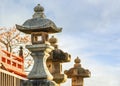 Stone lanterns at Kiyomizu-dera Temple Royalty Free Stock Photo