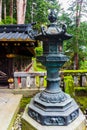 Stone lanterns in Taiyuin Temple in Nikko, Japan.