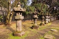 Stone lanterns in Toshogu temple, Ueno, Tokyo Royalty Free Stock Photo