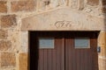 Stone lintel engraved with the date 1760 Royalty Free Stock Photo