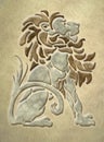 Stone lion architectural motif