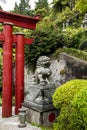 Stone Lion in a Beautiful Garden at Monte above Funchal Madeira