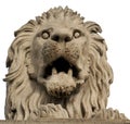 Stone lion. Budapest, Hungary. Royalty Free Stock Photo