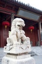 A stone lion in china Royalty Free Stock Photo