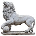 Stone lion. Clipping patch. Royalty Free Stock Photo