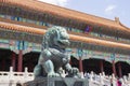 Stone lion in front of the Forbidden City