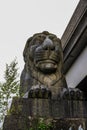 Stone lion, part of Brittania Bridge, Wales.