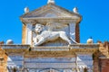 Stone Lion of Saint Mark Venetian Arsenal Venice Italy Royalty Free Stock Photo