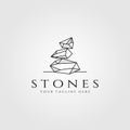 Stone logo line art vector illustration design