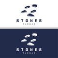 Stone Logo, Premium Elegant Design, Stone Balance Vector, Stepping Rock Walking Icon Illustration Design