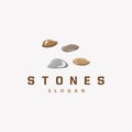 Stone Logo, Premium Elegant Design, Stone Balance Vector, Stepping Rock Walking Icon Illustration Design