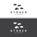 Stone Logo, Premium Elegant Design, Stone Balance Vector, Stepping Rock Walking Icon Illustration Design