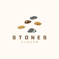 Stone Logo, Premium Elegant Design, Stone Balance Vector, Stepping Rock Walking Icon Illustration Design