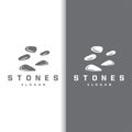 Stone Logo, Premium Elegant Design, Stone Balance Vector, Stepping Rock Walking Icon Illustration Design